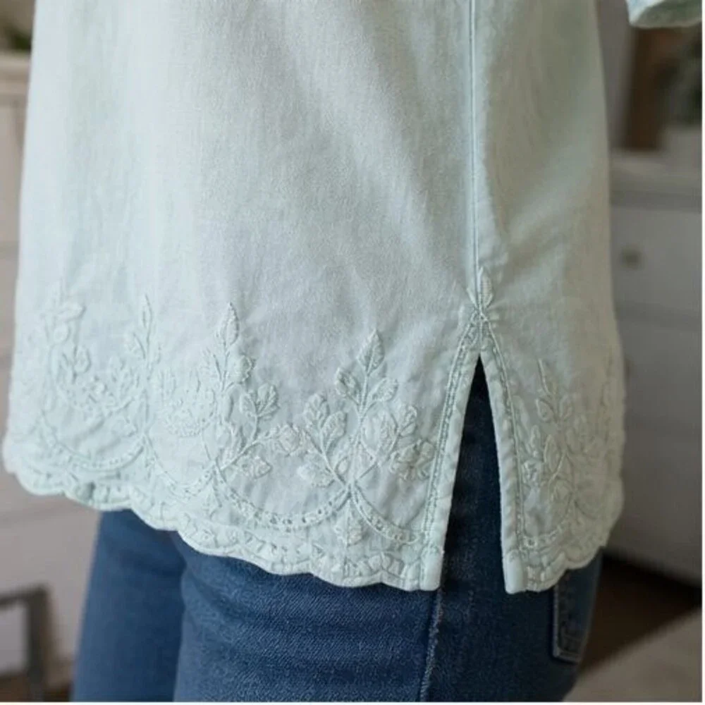 Navy Pleated Blouse